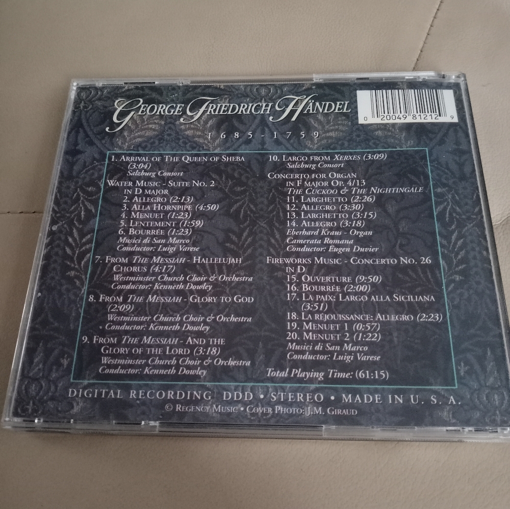 G.F. Handel CD - Picture 3 of 3